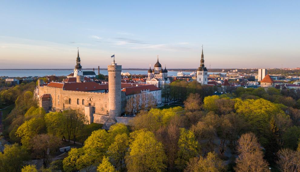 Aerial views of European Union Capitals - Tallinn, Estonia