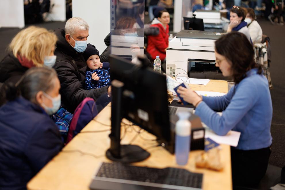 Registration centre for Ukrainian refugees in Brussels
