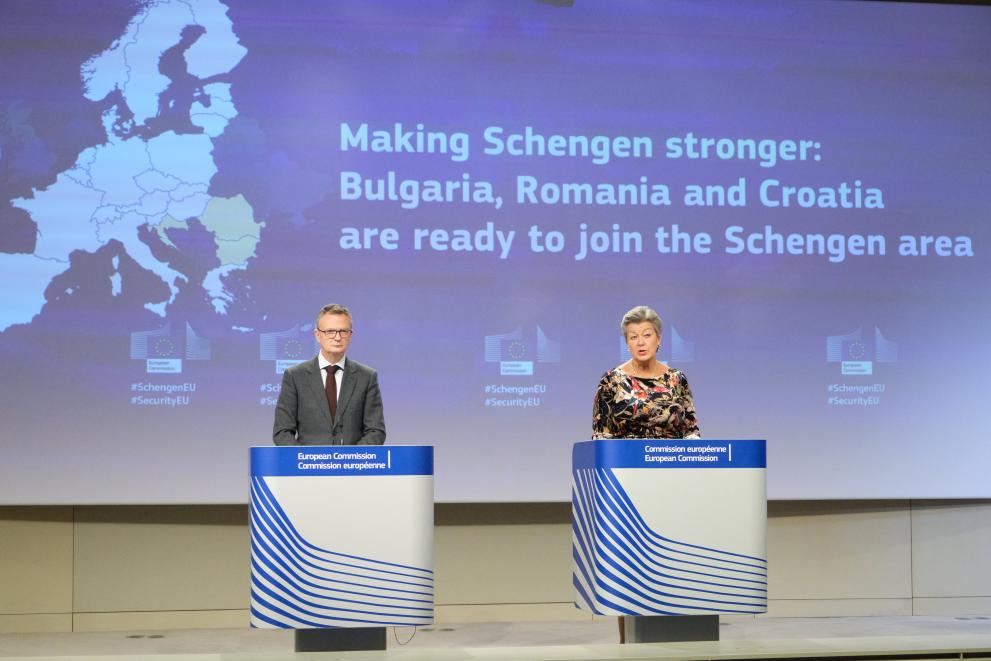 Read-out of the weekly meeting of the von der Leyen Commission by Ylva Johansson, European Commissioner, on the readiness of Bulgaria, Romania and Croatia to fully participate in the Schengen 