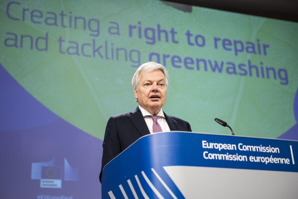 Read-out of the weekly meeting of the von der Leyen Commission by Didier Reynders, and Virginijus Sinkevičius, European Commissioners, on measures against misleading environmental claims and on the right to repair