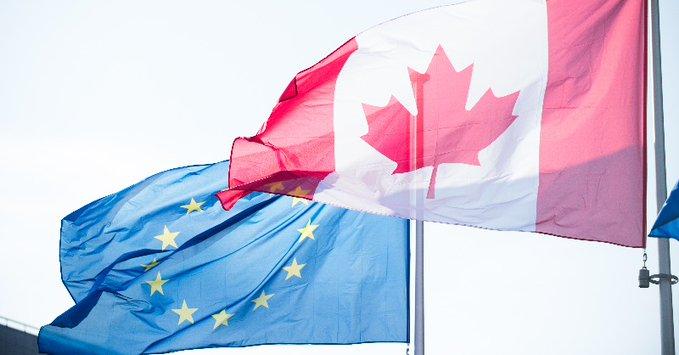 Srečanje predsednikov institucij EU s predsednikom kanadske vlade Trudeaujem.