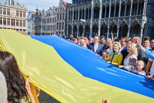 Participation of Ursula von der Leyen, President of the European Commission, in an event on the Grand-Place of Brussels on the occasion of the Ukrainian National Day
