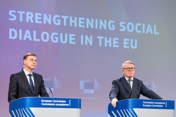 Read-out of the weekly meeting of the von der Leyen Commission by Valdis Dombrovskis, Executive Vice-President of the European Commission, and Nicolas Schmit, European Commissioner, on strengthening social dialogue in the EU
