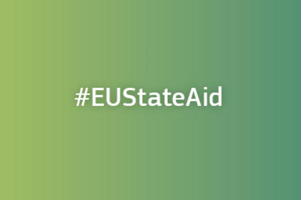 State Aid (Foto: napis #EUStateAid na zeleni podlagi)