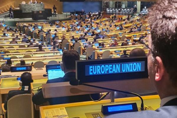 Delegacija Evropske unije na visoki ravni se ta teden udeležuje 77. zasedanja Generalne skupščine Združenih narodov v New Yorku. 