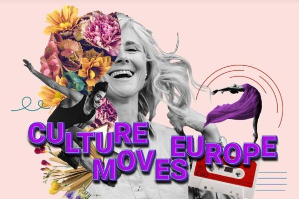 kultura (Foto: grafika, ki stilistično prikazuje različne kulturne smeri s pripisom Culture Moves Europe (Kultura premika Evropo)